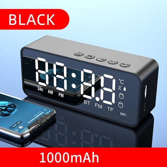 Mini Wireless Bluetooth Speaker with Alarm Clock – Compact and Portable Speaker